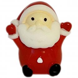 Jule Minifigur 3 Cm - Begejstret Siddende Julemand - Dekoration