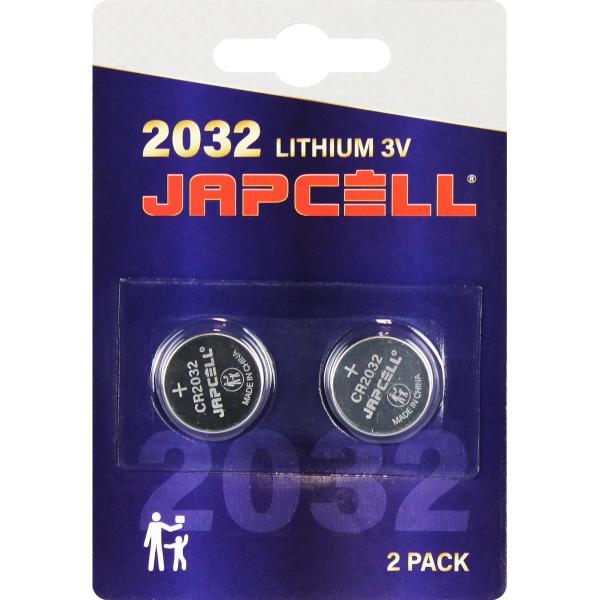 Køb Japcell Lithium CR2032 3V Batterier - 2 stk. - Batteri (5710927058712)